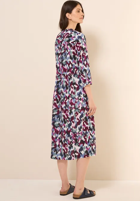 Gemustertes Midi-Kleid vanilla white