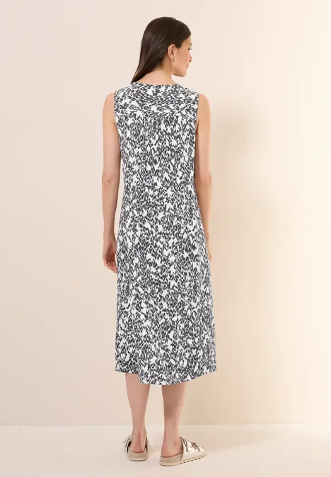 Gemustertes Midi-Kleid vanilla white