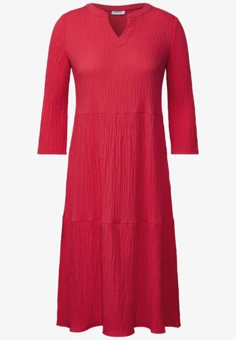 Seersucker-Kleid mit Volants glazed apple red