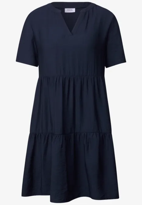 Knielanges Volant-Kleid urban navy blue