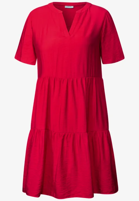 Knielanges Volant-Kleid glazed apple red