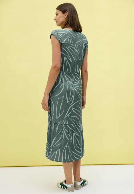 Robe à volants à motifs dark balmy khaki