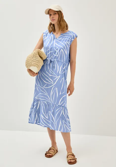 Robe à volants à motifs deep pastel blue