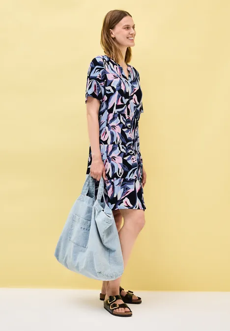 Robe à volants à motifs urban dark blue