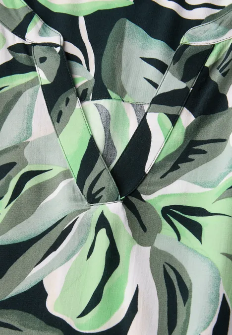 Robe à volants à motifs ink green