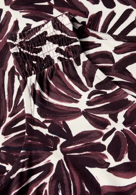 Gemustertes Jersey-Kleid mulberry red