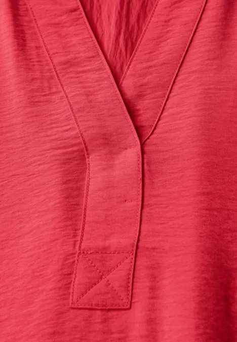 Strukturkleid in Unifarbe glazed apple red