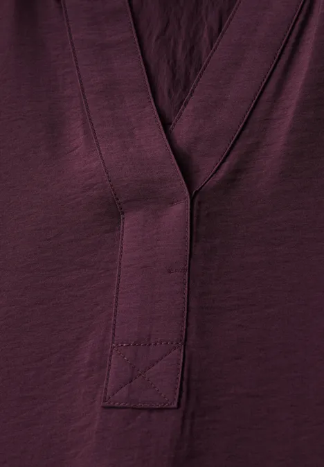 Strukturkleid in Unifarbe mulberry red
