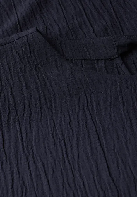 Seersucker Kleid in Unifarbe urban dark blue