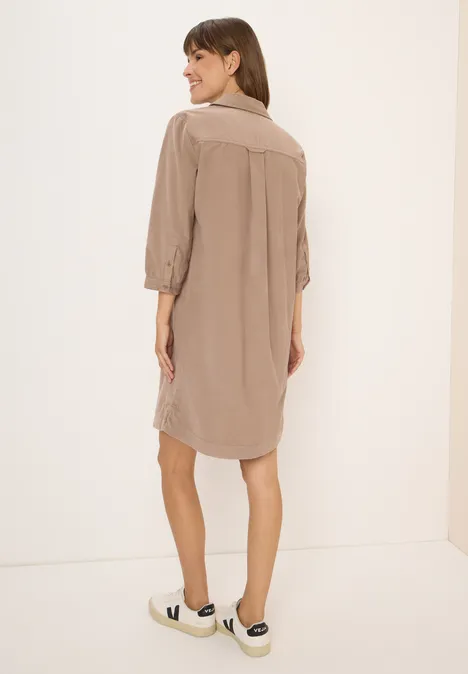 Cordkleid in Unifarbe natural taupe