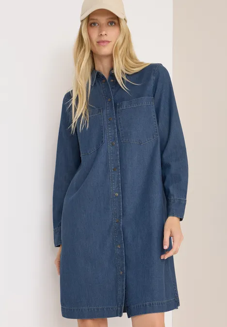 Denim-look jurk mid blue wash