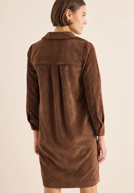 Cordkleid mocha caramel