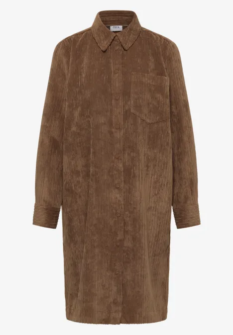 Cordkleid mocha caramel