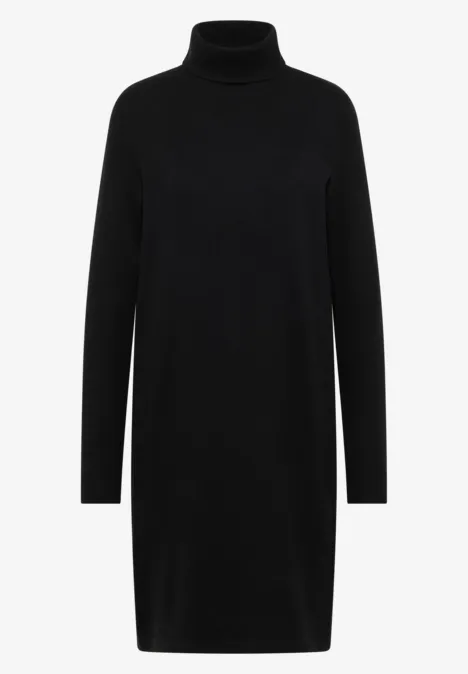 Kuscheliges Rollkragen Kleid Black