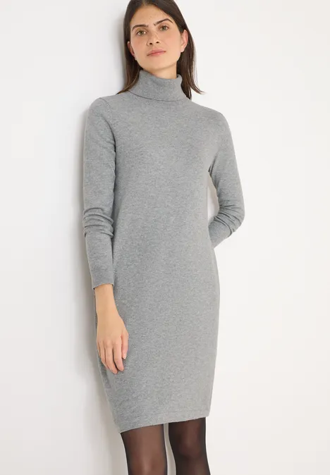 Kuscheliges Rollkragen Kleid sporty grey melange