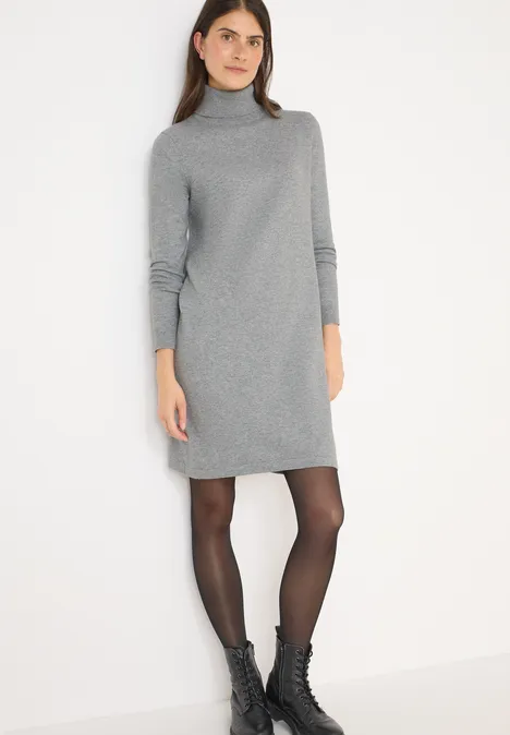 Kuscheliges Rollkragen Kleid sporty grey melange