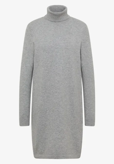 Kuscheliges Rollkragen Kleid sporty grey melange