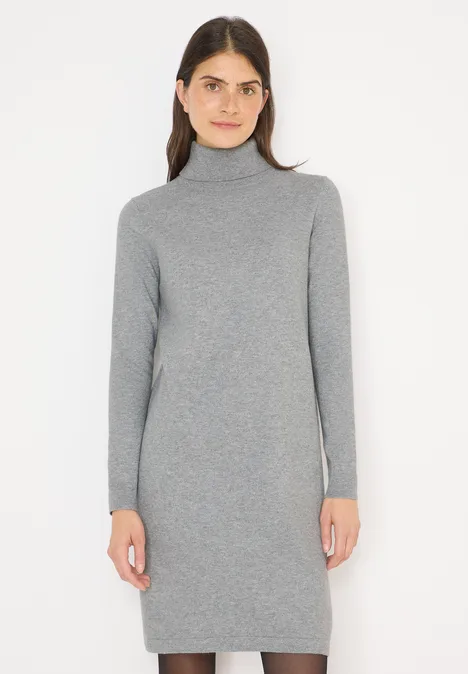 Kuscheliges Rollkragen Kleid sporty grey melange
