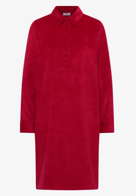 Cordkleid in Unifarbe beaujolais red