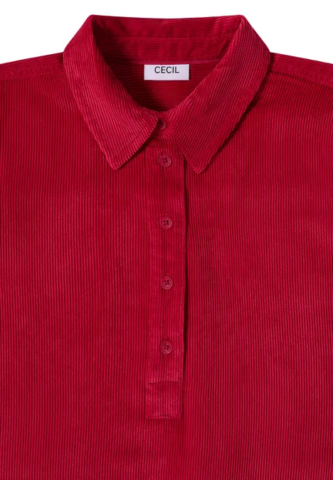 Cordkleid in Unifarbe beaujolais red