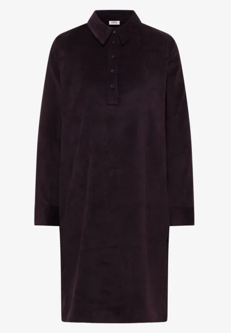 Robe en velours côtelé en couleur unie eggplant red