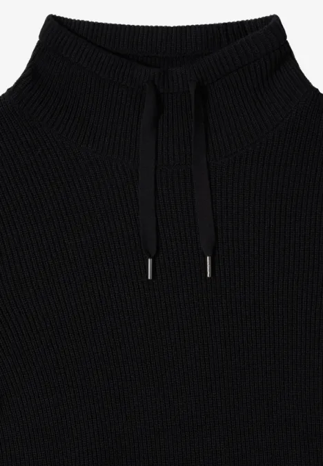 Cosy Rippstruktur Kleid Black Cosy Rippstruktur Kleid Black