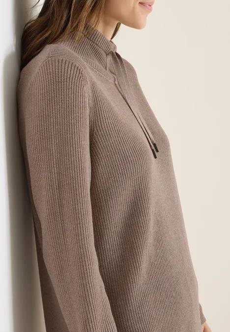 Cosy Rippstruktur Kleid taupe melange Cosy Rippstruktur Kleid taupe melange