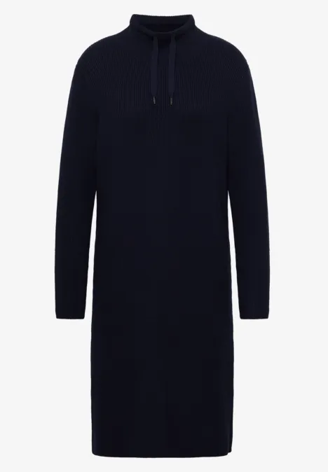 Cosy geribde jurk urban dark blue Cosy geribde jurk urban dark blue