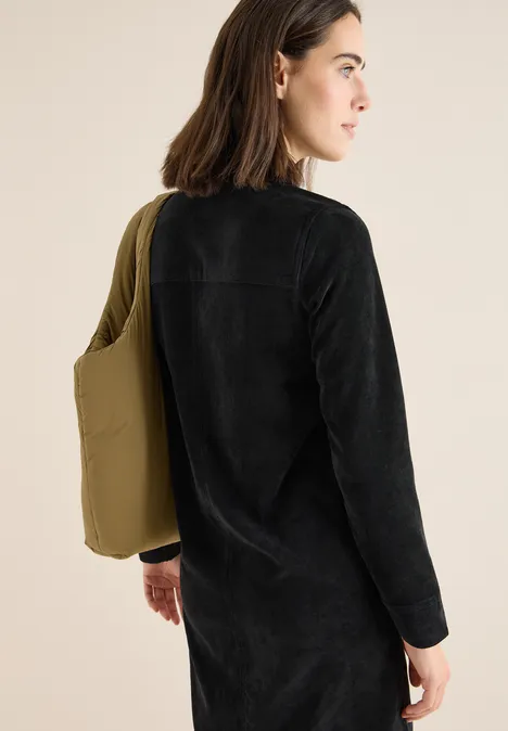 Cordkleid mit Zipper Black