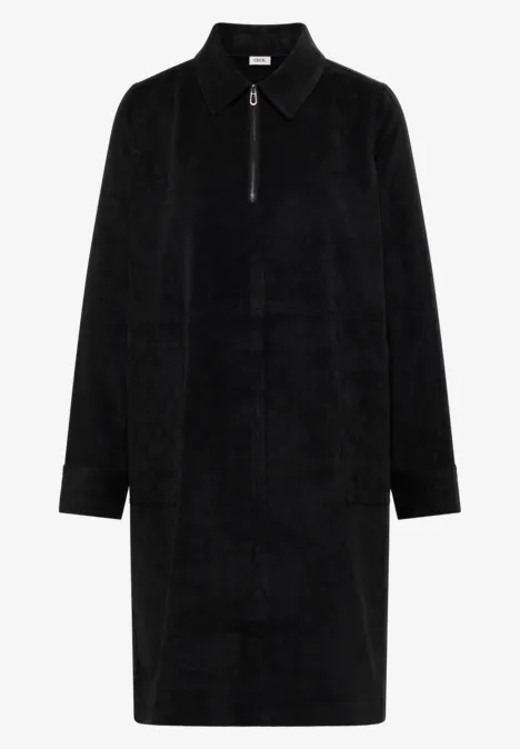 Cordkleid mit Zipper Black