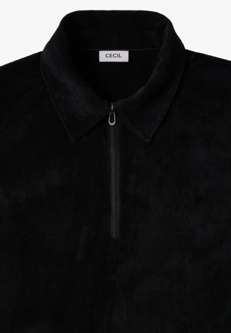 Cordkleid mit Zipper Black