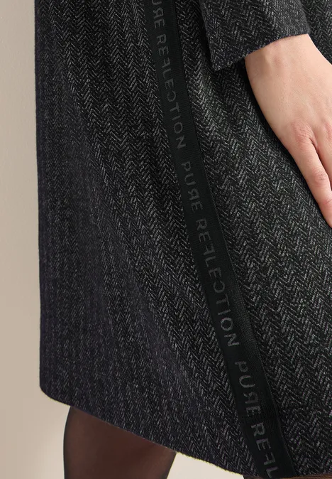 Two-Tone Strukturkleid Black