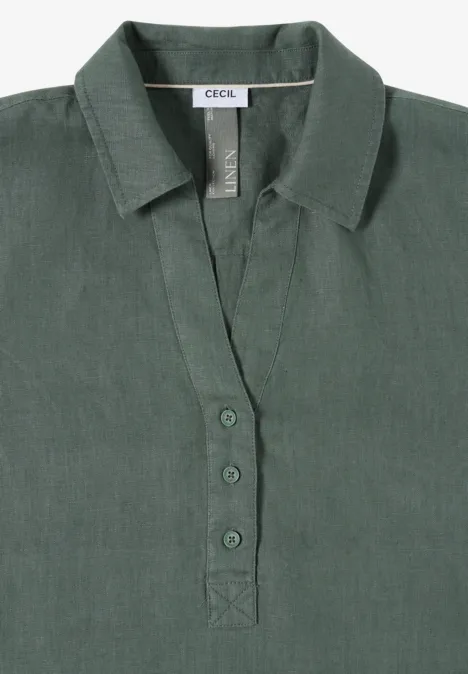 Linnen knielange jurk just khaki