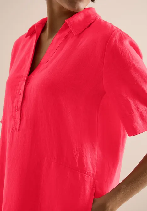 Linnen knielange jurk fresh red