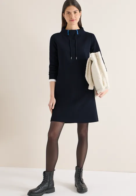 Kleid in Unifarbe universal blue