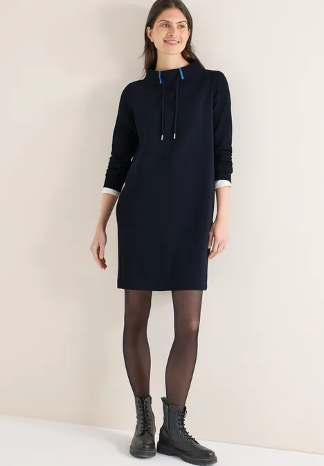 Kleid in Unifarbe universal blue