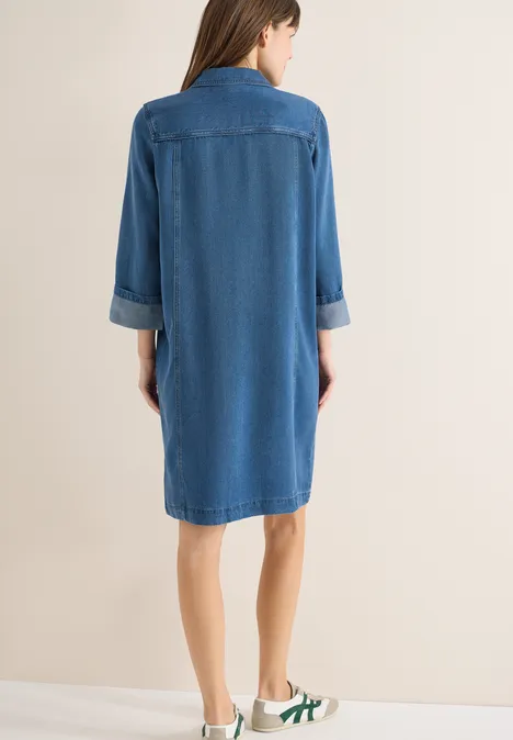 Denim-look jurk mid blue wash Denim-look jurk mid blue wash