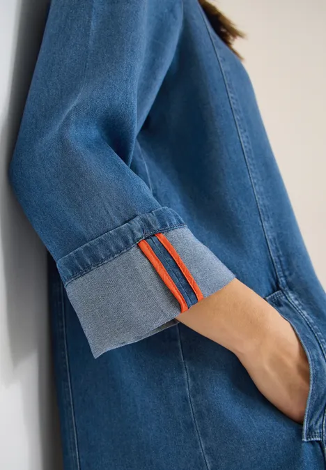 Denim-look jurk mid blue wash Denim-look jurk mid blue wash