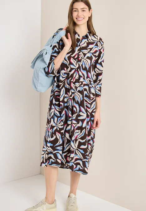 Robe à motifs floraux macchiato brown