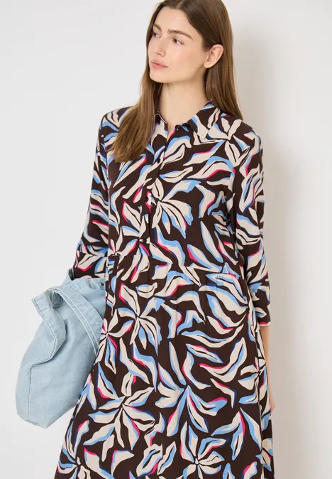 Robe à motifs floraux macchiato brown