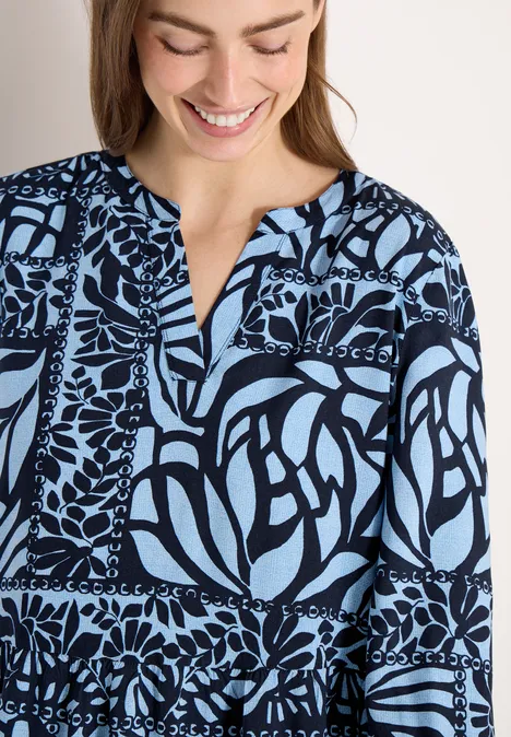 Midi-Kleid mit Patchwork-Print universal blue