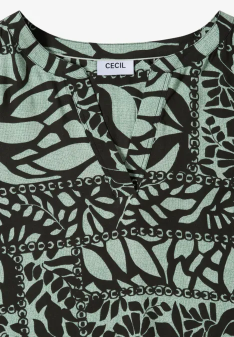 Midi-Kleid mit Patchwork-Print raw khaki