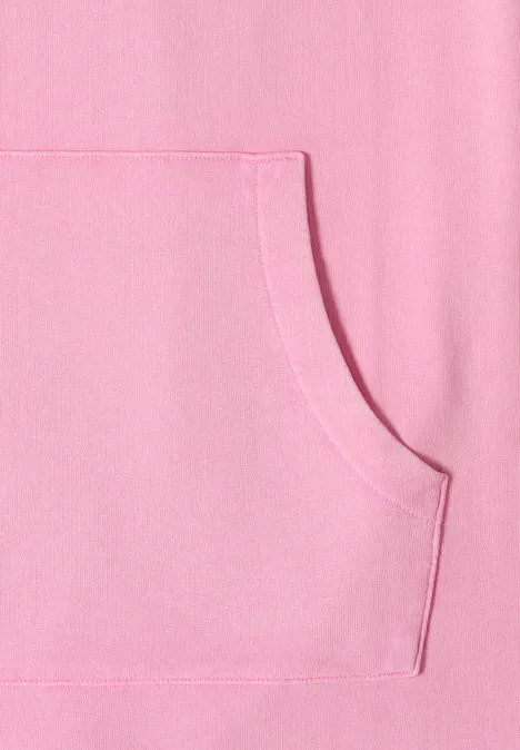 Knielange jurk met capuchon flamingo rose