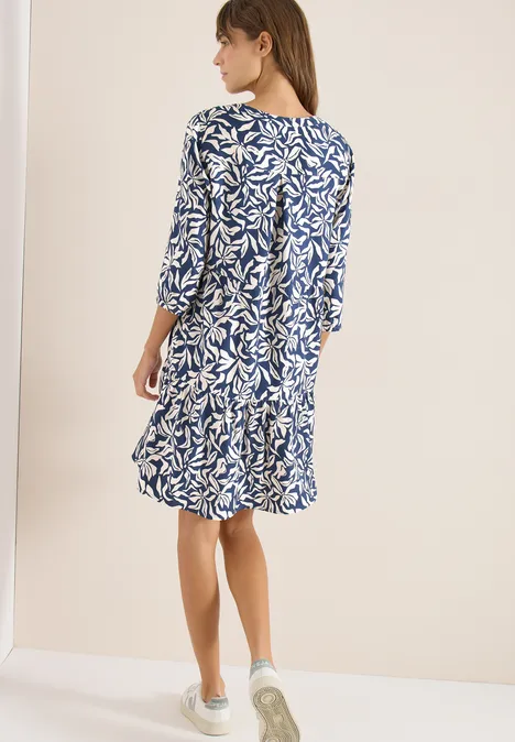 Knielanges Kleid mit Volants sporty denim blue