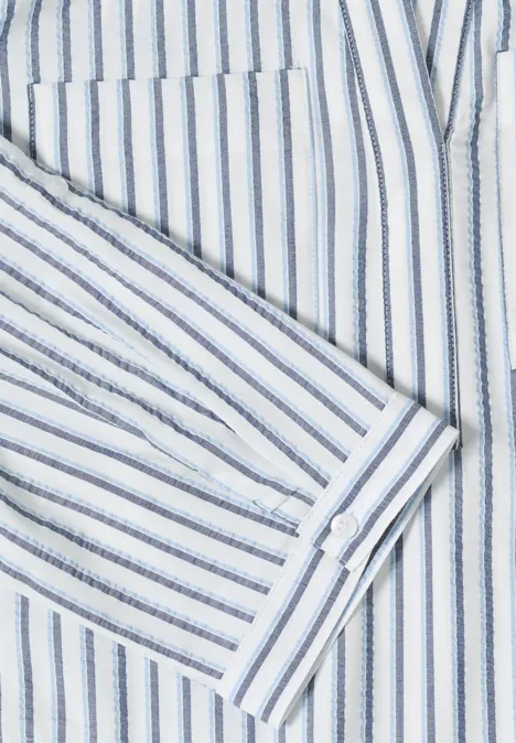 Knielanges Kleid mit Streifenmuster sporty denim blue