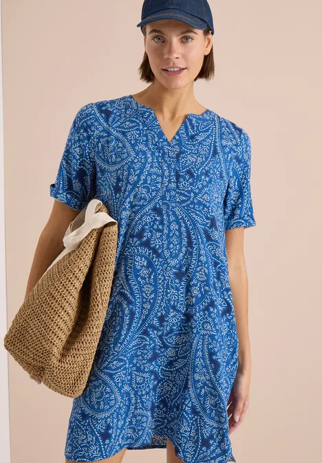 Knielanges Kleid mit Paisleymuster universal blue
