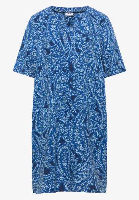 Knielanges Kleid mit Paisleymuster universal blue
