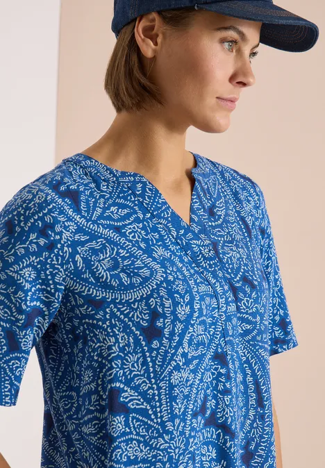 Knielanges Kleid mit Paisleymuster universal blue