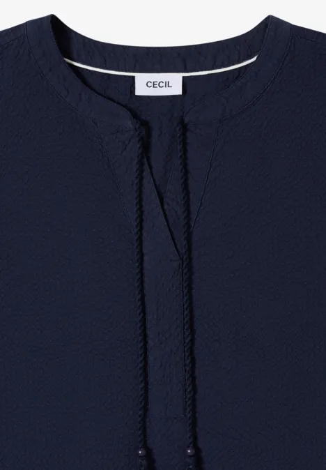 Knielanges Kleid in Seersuckerqualität universal blue