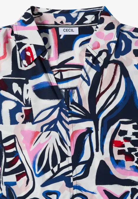 Knielanges Kleid mit grafischem Muster universal blue Knielanges Kleid mit grafischem Muster universal blue